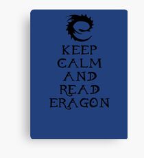 Keep calm and read Eragon (Black text) Canvas Print