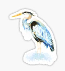 Great Blue Heron Watercolor Bird Art Sticker