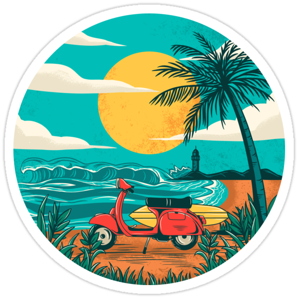  the beach  Stickers  by motymotymoty Redbubble