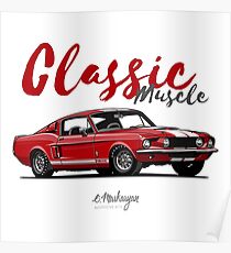 Classic Muscle. 1967 Mustang Shelby GT500 (red) Poster