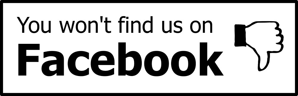 You won't find us on Facebook (thumb down, black) by Tim Serong
