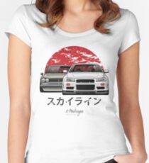 Skyline (R34 & Hakosuka) Women's Fitted Scoop T-Shirt