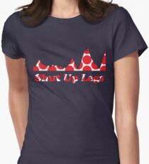 Shut Up Legs Red Polka Dot Mountain Profile Women's Fitted T-Shirt