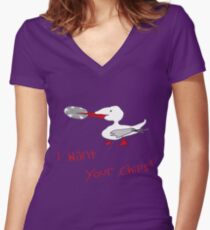 Chip hungrig Poker Möwe Shirt mit V-Ausschnitt
