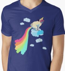 rainbow pug #2 Men's V-Neck T-Shirt