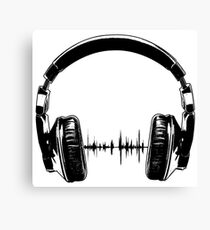 Headphones - Black Canvas Print