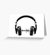 Headphones - Black Greeting Card