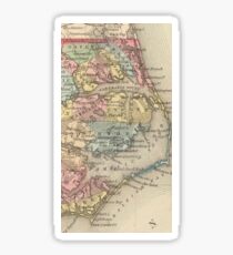 Vintage Map of The Outer Banks (1859) Sticker