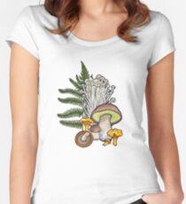 mushroom forest Fitted Scoop T-Shirt