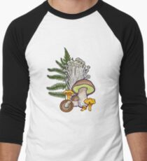Camiseta ¾ bicolor para hombre bosque de setas