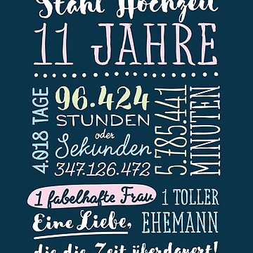 Poster for Sale mit "Stahlhochzeit 11 Jahre Hochzeitstag Geschenk Mann