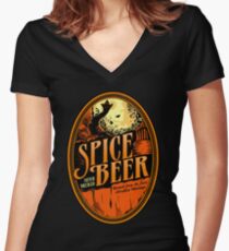 Spice Beer Label Women's Fitted V-Neck T-Shirt