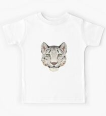 Schnee-Leopard-Gesicht Kinder T-Shirt