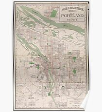 Vintage Map of Portland Oregon (1912) Poster