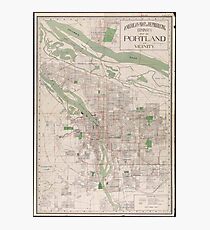 Vintage Map of Portland Oregon (1912) Photographic Print