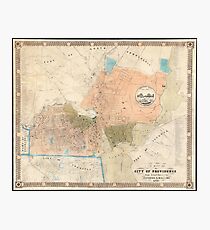 Vintage Map of Providence Rhode Island (1851) Photographic Print