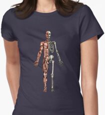 Half Muscle - Half Skeleton Women's Fitted T-Shirt