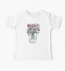 Mason Jar with Flowers Baby Tee