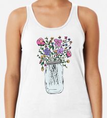 Einmachglas mit Blumen Tanktop für Frauen