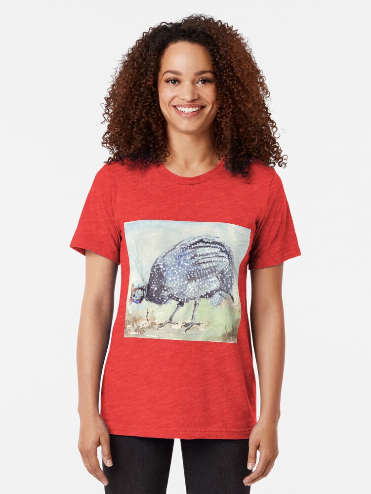 Alternate view of Listen to the Guinea Fowl Tri-blend T-Shirt