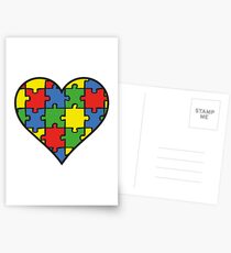 Autism Awareness Heart Postcards
