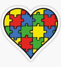 Autism Awareness Heart Sticker
