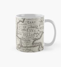 Taza Vintage Staten Island y el mapa del puerto de Nueva York (1733)