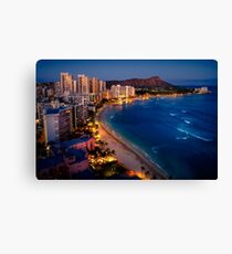 Lienzo Waikiki Beach y Honolulu Skyline, Hawaii