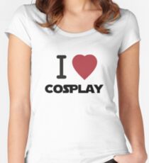 I Heart Cosplay Black Text (Clothing & Stickers) Women's Fitted Scoop T-Shirt