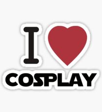 I Heart Cosplay Black Text (Clothing & Stickers) Sticker