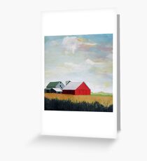 Country Farm Landscape rural Red Barn Grußkarte