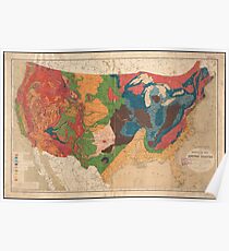 Vintage United States Geological Map (1872) Poster