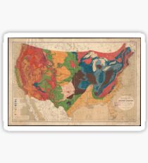 Vintage United States Geological Map (1872) Sticker