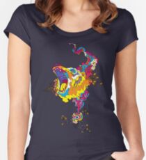 Psychedelic acid bear roar Women's Fitted Scoop T-Shirt