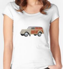 Retro woody van Women's Fitted Scoop T-Shirt