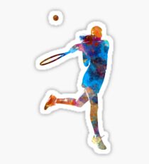Woman tennis player 03 in watercolor Sticker