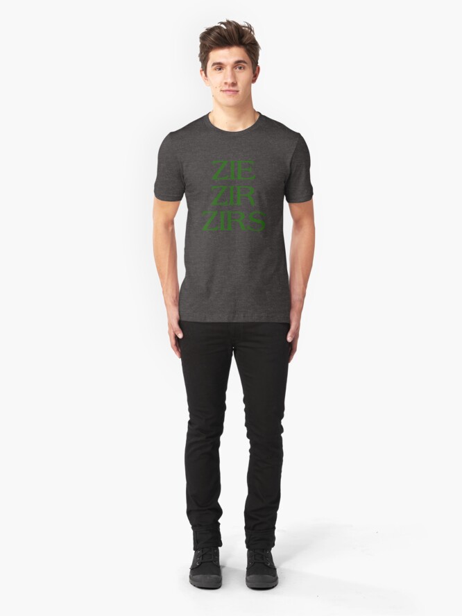 Alternate view of Pronouns - ZIE / ZIR / ZIRS - LGBTQ Trans pronouns tees Slim Fit T-Shirt