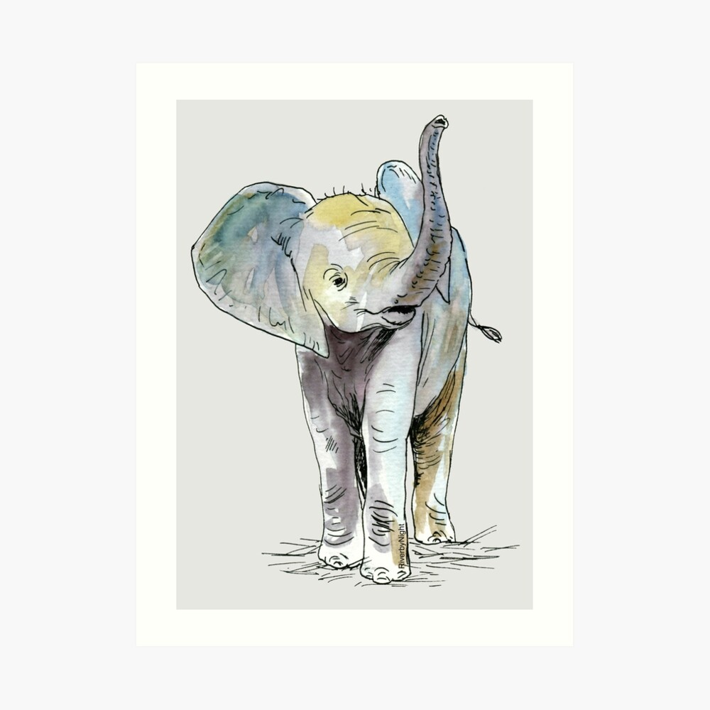 Baby Elephant Art Print