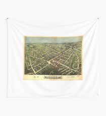 Vintage Pictorial Map of Westfield NJ (1875) Wall Tapestry