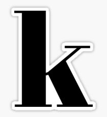 "k" initials Sticker