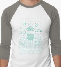 Ufo in dark night. Men's Baseball ¾ T-Shirt