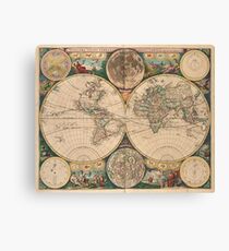 Lienzo Mapa vintage del mundo (1672) 2
