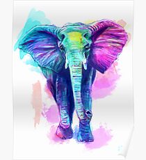 Aquarell Elefant Poster