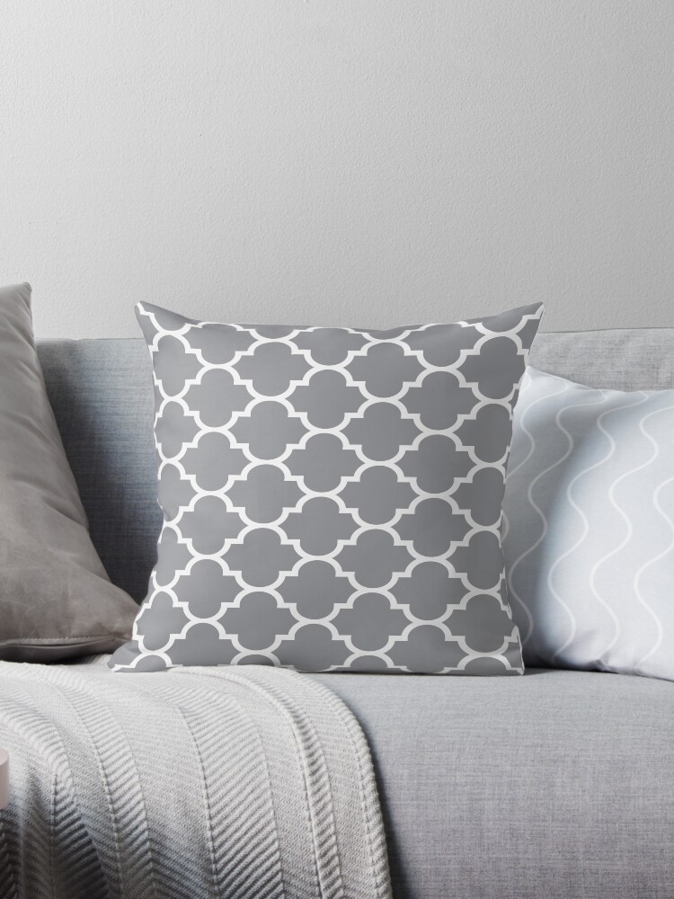 Coussin Quadrilobe Gris
