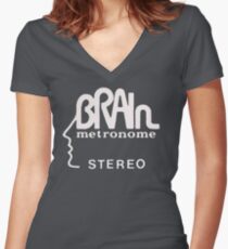 brain records krautrock neu Women's Fitted V-Neck T-Shirt
