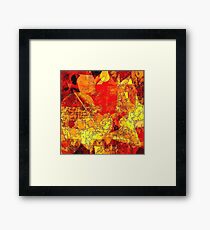 Hot Random Abstract Shapes: Maps & Apps Series Framed Print