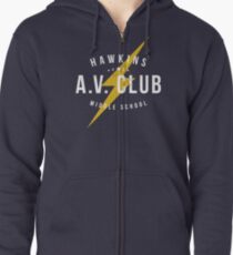 Hawkins A.V. Club (aged look) Zipped Hoodie
