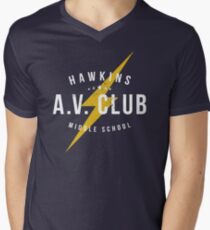 Hawkins A.V. Club (aged look) Men's V-Neck T-Shirt