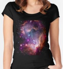 Colorful Galaxy Pattern Women's Fitted Scoop T-Shirt