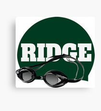 Ridge Swimming Cap and Goggles Canvas Print